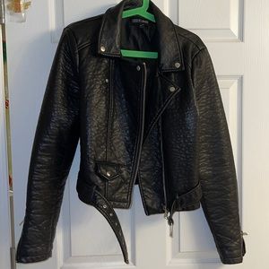 Current Mood Vegan Leather Abyss Moto Jacket